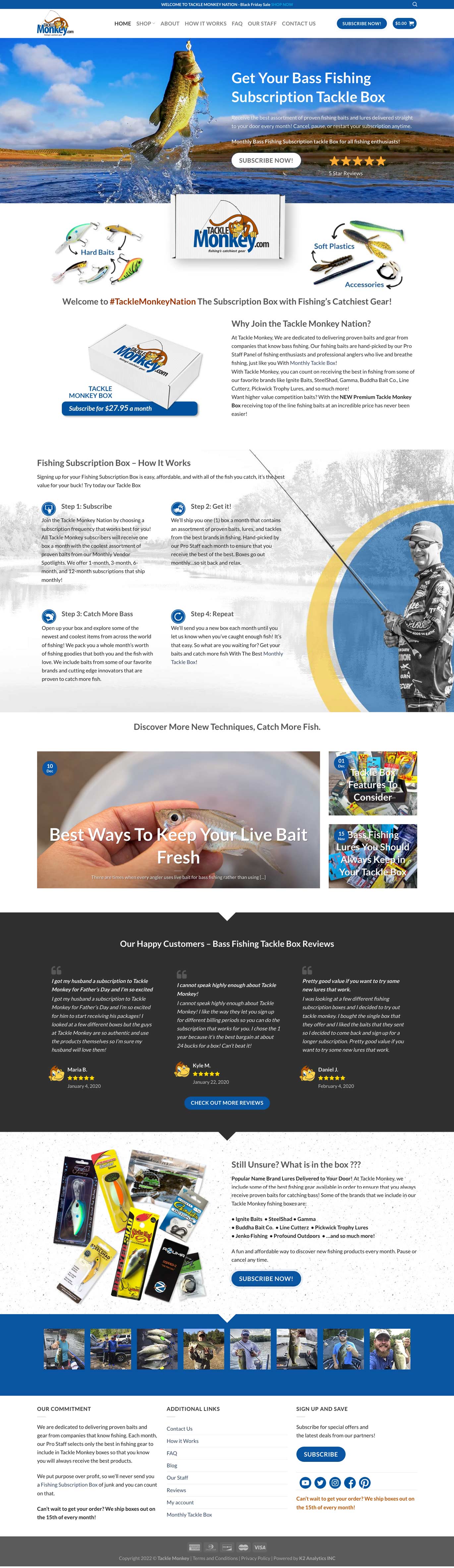 Web Design - Bass Fishing Web Design Blue Color