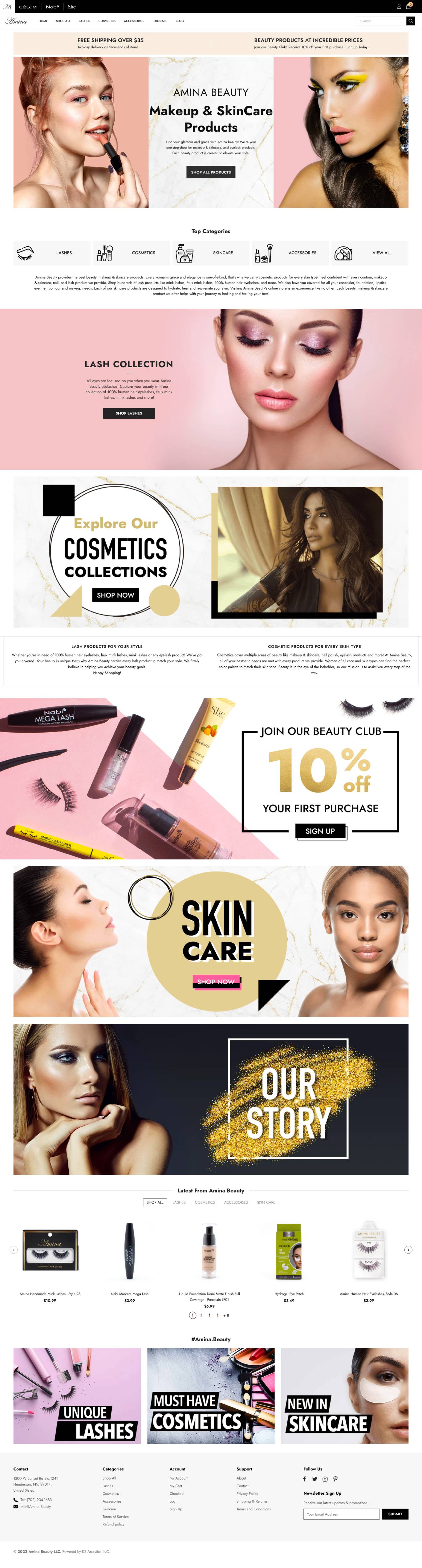 Makeup & Skincare Products E-Commerce & Website Design