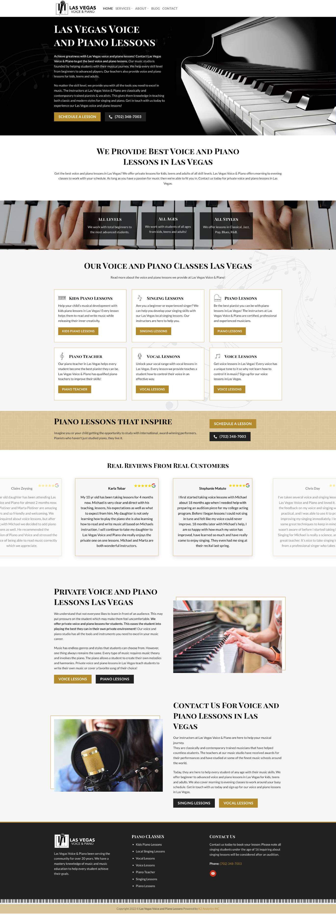 Voice & Piano Studio Web Design & SEO Services